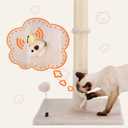 PAWSFANS Cat Scratching Post for Indoor Cats and Kittens,30inches Tall Sisal Scratch Posts with Four Hanging Ball Toys and Reinforce The Stable Base Beige