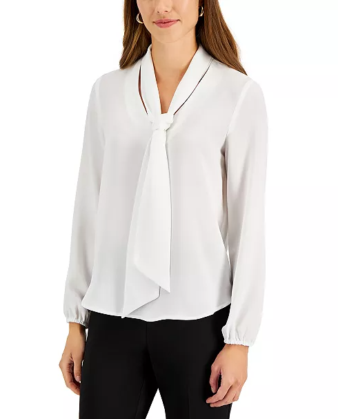 Women's Long Sleeve Bow Blouse 6