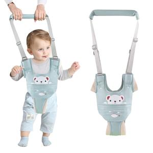 Baby Walking Harness Handheld Baby Walker Assistant Belt Adjustable Toddler Infant Walker Safety Harnesses Standing and Walking Learning Helper with Detachable Crotch for 9-24 Month (Green) 