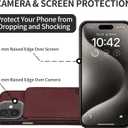 GUERNICA for iPhone 16 Wallet Case with RFID Blocking Card Holder for Women Men, Kickstand Shockproof Phone Case for iPhone 16(6.1"),Wine Red