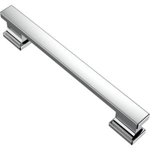 Alzassbg 10 Pack Polished Chrome Cabinet Pulls, 5 Inch(128mm) Hole Centers Kitchen Cabinet Handles for Cabinets and Drawers AL3061CP