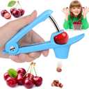 Cherry Pitter Olive Pitter Tool, Cherry Pitter Remover, Fruit Pit Core Remover with Space-Saving Lock Design for Make Fresh Cherry Dishes, Cherry Pie and Jam and Cocktail Cherries (Blue)