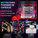 Creatine Gummies Monohydrate Complex 9000MG, Pre-Workout for Men & Women, Creatine Gummy with L-Taurine, BCAA 2:1, B12/6 for Muscle Support, Enhance Strength, Energy Boost-120 Count