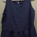 Dokotoo Pants Sets Women 2 Piece Outfits Sleeveless Round Neck Tank Tops Matching Sets for Women Elastic Waist Wide Leg (Large, Blue)