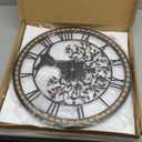 Large Wall Clock for Living Room Decor 18 Inch Tree of Life Metal Wall Art - Oversized Non-Ticking Battery Operated Silent Clock for Kitchen/Bedroom Home Decor (Roman Numeral)