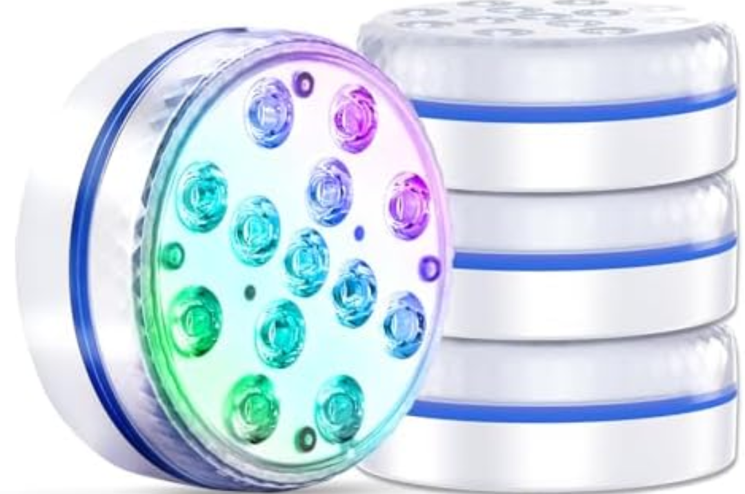 Submersible Led Pool Lights for Above Ground Pools Waterproof, Pack of 4