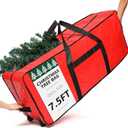 HOMEST Christmas Tree Storage Bag, Fits for 6/7.5 ft Xmas Artificials, Zippered Bag with Reinforced Carrying Handles and Wheels, Red (Bag Only)
