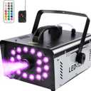 1200W Fog Machine Outdoor Indoor, 18 Lights Halloween Smoke Machine Fog with 6000 CFM, 13 Colors & Remote Controls for Party Stage Effect