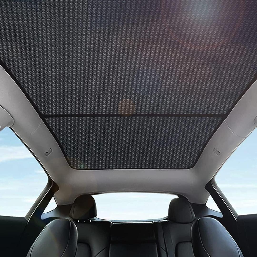 Topfit for Model Y Sunshade Roof Window Insulation UV Rays Protection Sun Shade for Tesla Model Y Heat Blocking Shades 2017-2024 (Model Y(2020-2025) Mesh black)