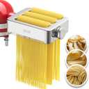 All Metal 3 In 1 Set Pasta Maker Attachment for KitchenAid, Included Pasta Sheet Roller, Spaghetti Cutter, Fettuccine Cutter Maker Accessories And Cleaning Brush