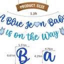 Baby Jeans Clothes Baby Shower Banner, Jeans-themed Baby Shower Decorations for Boy, Baby Boy is on the Way Banner, Blue Glitter | Denim Theme Baby Shower Decorations, Welcome Baby Boy Nursery Decor Party Supplies