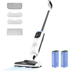 LiTHELi Cordless Vacuum Mop Cleaner, 2-in-1 Hard Floor Stick Vacuum, Wet Dry Mop, 2 Disposable Dust Boxes, 14 Disposable Pads & 1 Washable Pad, 2 Swappable 4000mAh Batteries