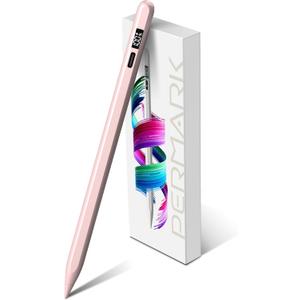 Stylus Pen for iPad 2025-2018 with LED Power Display, 15Mins Fast Charge,Tilt Sensitivity Pencil for iPad 10/9/8/7/6th,11th A16,Air 11/13 M2/M3,Pro 11/13 M4,Pro 12.9",Air 5/4/3,Mini 7/6/5 (Pink)