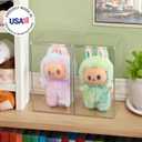 STORi Clear Plastic Stackable Display Case with Lid, Set of 2, Store Figurines, and Plush Collectibles, Box for Action Figures, Made in USA
