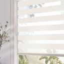 Persilux Zebra Blinds Dual Layer Roller Sheer Shades (32" W X 72" H, Beige) Room Darkeing Light Filtering Privacy Protection Day and Night Roller Window Shades for Home and Office (02. Beige)