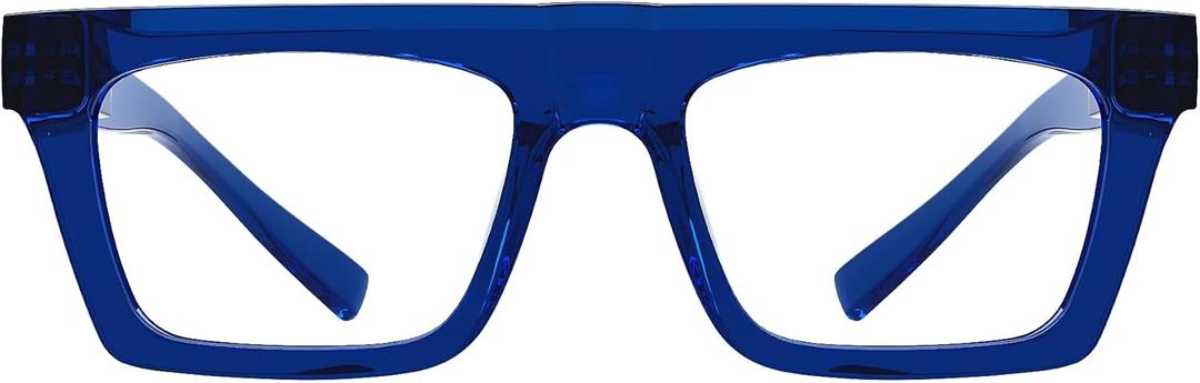 Eyekepper Metalless Screwless Spring Hinges Reading Glasses for Women and Men Design Readers(Blue, +3.25)
