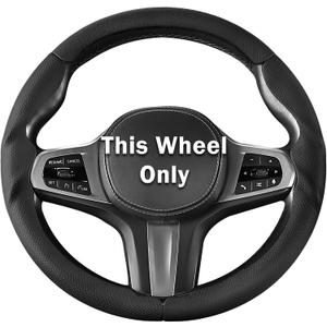 Steering Wheel Cover for BMW 3 4 Series(2021-2024) 5 Series(2020-2023) X5(2019-2020) X7(2020-2025) 328i 320i 330i 325i 528i 535i 530i M3 2 4 7 8 Series X3M X4 X6 XM M2 M4 M5 M8 Z4 i4, Black