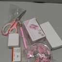 Pink Desk Accessories, Pink Office Supplies Set with Stapler, Tape Dispenser, Staple Remover, Pen Holder, Scissor, Binder/Paper Clips, Ballpoint Pen, Clear Tape and 1000pcs Staples