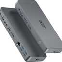 Acer Docking Station,14-in-1 Triple Display USB C Docking Station, 3 Monitors with 4K HDMI 2.0, DisplayPort 1.4, 10 Gbps USB-C and 5 Gbps USB-A Data, 1 Gbps Ethernet, Audio, 60W Charging for Laptop