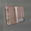 ULAK Compatible with iPhone 17 Pro Wallet Case with Card Holder, PU Leather Case with Kickstand Card Slots Wrist Strap, Durable Shockproof Protective Cover 6.3 Inch, Rose Pink Floral