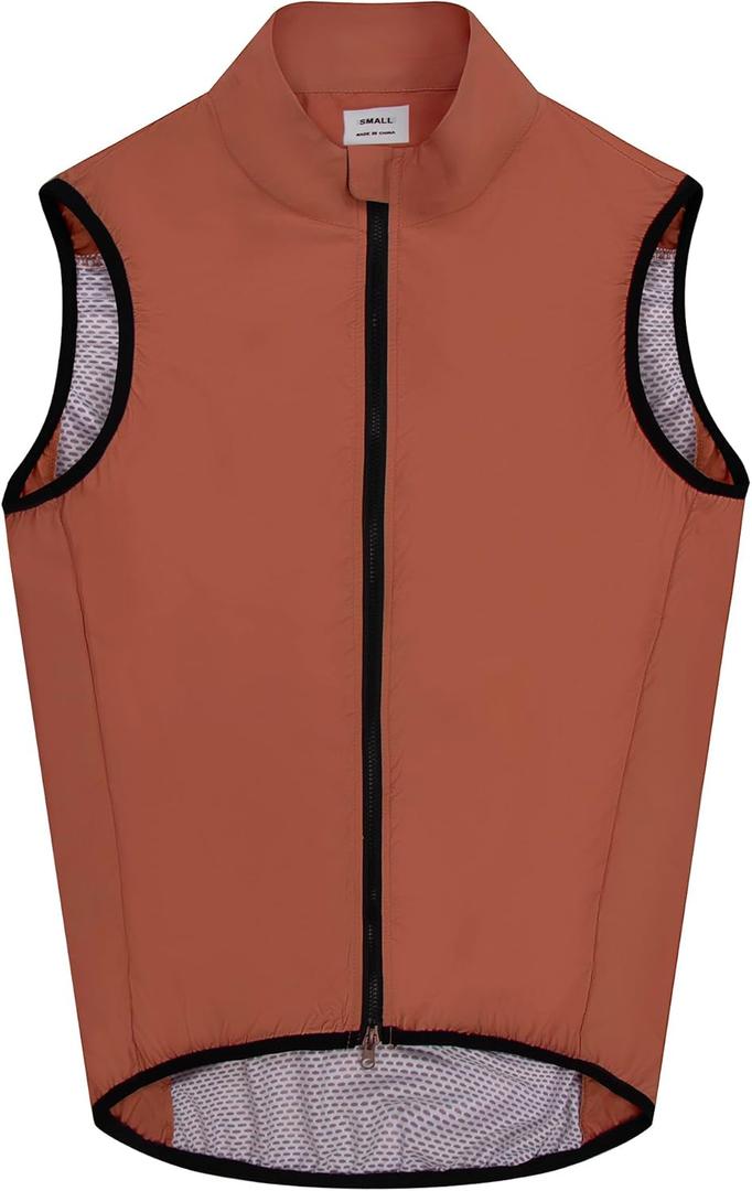 Coconut Ropamo Men's Cycling Vest Windproof Waterproof Cycling Gilet Sleeveless Bicycle Gilet Bike Vest Tops Ultralight (XX-Large, Brick Red)