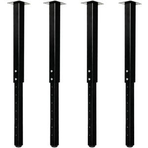 QLLY Adjustable Square Table Leg, 24-40 inch, 60-100cm, Home Office Custom DIY Table Legs, Furniture Leg Set (4, Black)