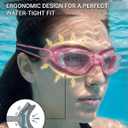 Aegend Swimming Goggles with Adjustable Bungee Strap, No Leak Anti-Fog UV Protection Mirrored Swim Goggles for Adults