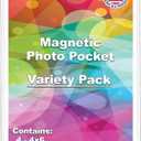 Magtech Magnetic Photo Pocket Picture Frame, Variety Pack, 6 Pack + FREE Wallet Size, 4x6, 5x7, 2.5x2.5, White, Made in the USA (57461)