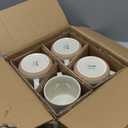 GBHOME Ceramic Coffee Mugs Set of 4, 17oz Handmade Ceramic Coffee Mugs Set with Terracotta Underside for Latte/Tea/Beer/Hot Cocoa, Dishwasher & Microwave Safe (Beige)