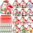 Wiwiqing 36 Pcs Christmas Mini Stuffed Animals Gifts Set 12 Christmas Plush Animals 12 Cards 12 Bags Xmas Small Plush Keychains Exchange Gift Toys for Friend Family Xmas Party Favors Goodie Bag Filler