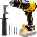 Cordless Brushless Hammer Drill, Compatible with DeWalt 20V Max Lithium Battery (No Battery), 1/2" Power Hammer Drills | Heavy-Duty 3-Mode Hammer Drill for Concrete, Metalworking & Home