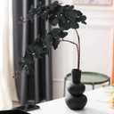 6PCS 41in Artificial Orchid Flowers Faux Orchid Velvet Silk Orchids That Look Real Long Stem Artificial Flowers for Tall Vase for Halloween Home Party Décor (Black)