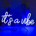 Blue It's a Vibe Neon Sign, Neon Signs for Wall Decor, Neon Dimmable LED Signs for Bedroom, Neon Light Up Signs for Home Beer Bar Cafe Game Room Birthday Wedding Decorations Girls Boys Gifts