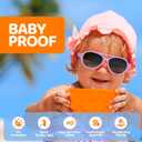 RIVBOS Baby Aviator Wrap Polarized UV400 Sunglasses Soft Frame Secure Strap Toddler,Infant and Newborn (0-18 Months) RBK068 (Purple&grey Lens)