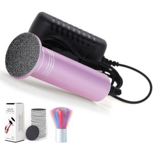 Upgraded Electric Callus Remover for Feet 1200RPM Adjustable Speed Professional Electric Foot File Foot Sander Pedicure Tools for Women Men Hard Cracked Dead Skin, 60 Sandpaper Discs, Pink