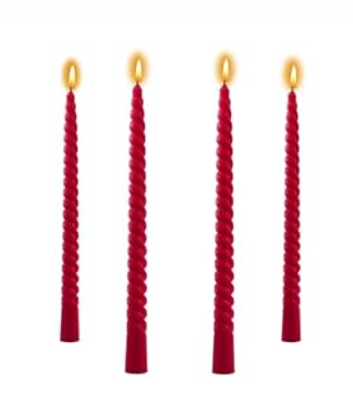 4 Pack 8 Inch Gradient Color Spiral Taper Candles for Wedding,Birthday,Christmas and Spring Home Decoration, Kitchen Twisted Candlesticks for Dinner Halloween,Thanksgiving (4, White, 8 in)