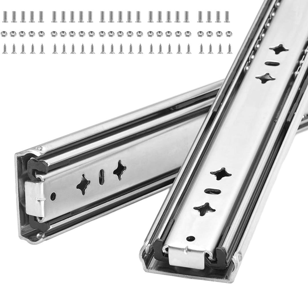 Heavy Duty Drawer Slides, 40 Inch, 300 lb Load Capacity, Side Mount, Full Extension, Ball Bearing, Cabinet Locking Rail, Tool Box Runner, 1 Pair