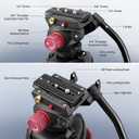 Mactrem 82"/210cm Fluid Head Tripod - Heavy Duty Video Tripod for Camera