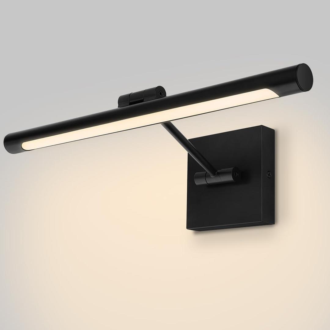 LED Picture Light for Paintings, Black Adjustable Art Light for Wall, 16.54inch 9W LED Wall Sconces Wall Light for Display Art Work, Dimmable Hardwired 3000K Warm White CRI90+