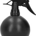 500ml Ball Shape Water Spray Bottle, Lightweight Portable Stainless Steel Opaque Spray Bottle Adjustable Nozzle Squirt Bottle for Garden Plants (Black)
