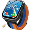 Smart Watch for Girls Boys, Kids Smartwatch with 4G SIM Card, Smart Watch for Kids Touch Screen SOS Emergency Call Calculator Clock Camera Games Music Player, Toys Gifts for Ages 4-12 (Black)