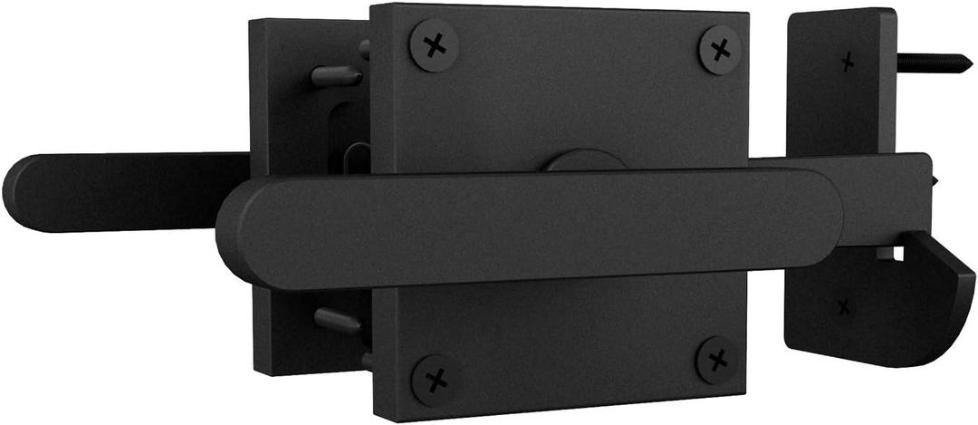 JUBEST Double Side Gate Latch, Heavy Duty Swinging Door Latch Gate Hardware for Left Inswing Outdoor Fence, Wooden Gates, Pool Gate, Backyard, Garden