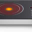 1800W Portable Electric Stove 4-Hour Timer Electric Heating Plate Surface Touch and Knob Controls 12-Level Power Temperature Adjustment Compatible with All Flat-Bottom Cookware