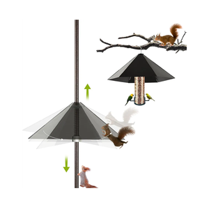 Widened 19" Metal Squirrel Baffle for Bird Feeder Poles - Outside Baffle Guard, Weatherproof Outdoor Squirrel Proof Protector with Matte Black Finish (1 Pack)