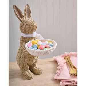 Mud Pie Easter Woven Resin Bunny Tray Sitter