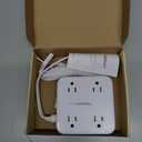 Flat Extension Cord, TESSAN Surge Protector Power Strip 5 FT with 8 Outlets 3 USB (1 USB C) Ports, 3-Sided Outlet Extender with 900J Surge Protection for Office Supplies, Dorm Room Essentials, White