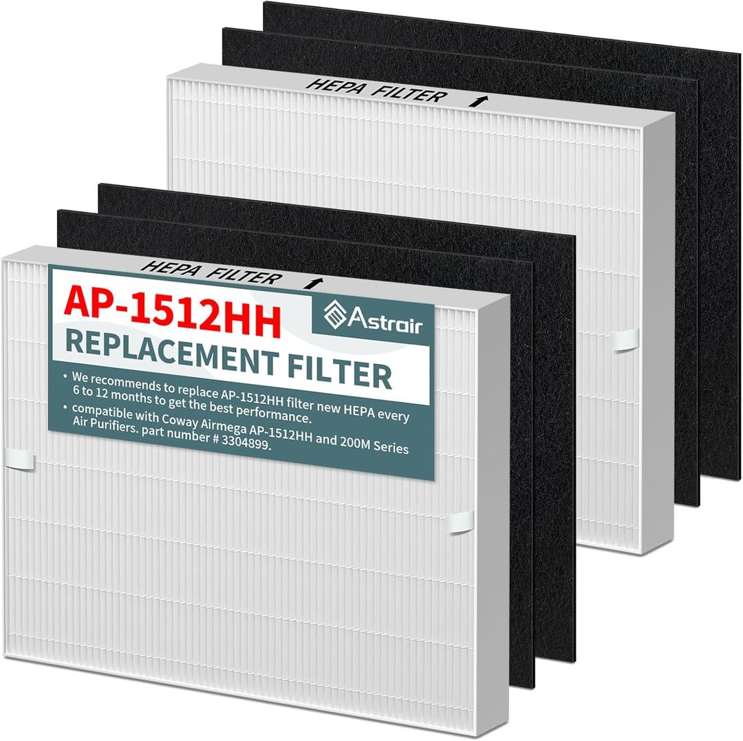 AP-1512HH True HEPA Replacement Filter Set Compatible with AP-1512HH | AP-1518R, AP-1519P Air Purifiers, Includes 2 HEPA Filters & 4 Pre-FiltersAlternative to Part #3304899