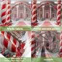 13X6ft Christmas Candyland Garage Door Decorations, Extra Large Candy Christmas Backdrop Background Photo Xmas Holiday Garage Door Covers Murals Backdrops Decoration for Home Holiday Party (Red)