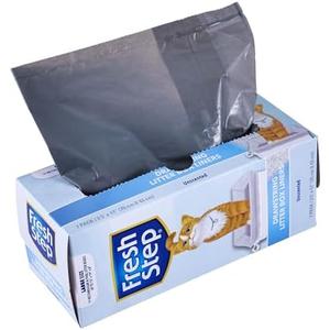 Fresh Step Drawstring Cat Litter Box Liners, Unscented - Kitty Litter Bags for Rectangle or Oval Large Litterboxes, Size Large, 30" x 17" - 7 Count 2 set