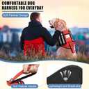 Service Dog Vest Harness+ID Tag+10 Patches,Metal Serivce Dog Tag&Reflective Emotional Support Dog Vest with Handle for Medium Dogs,Easy Put On/Off for Training/Walking/Everyday Red M